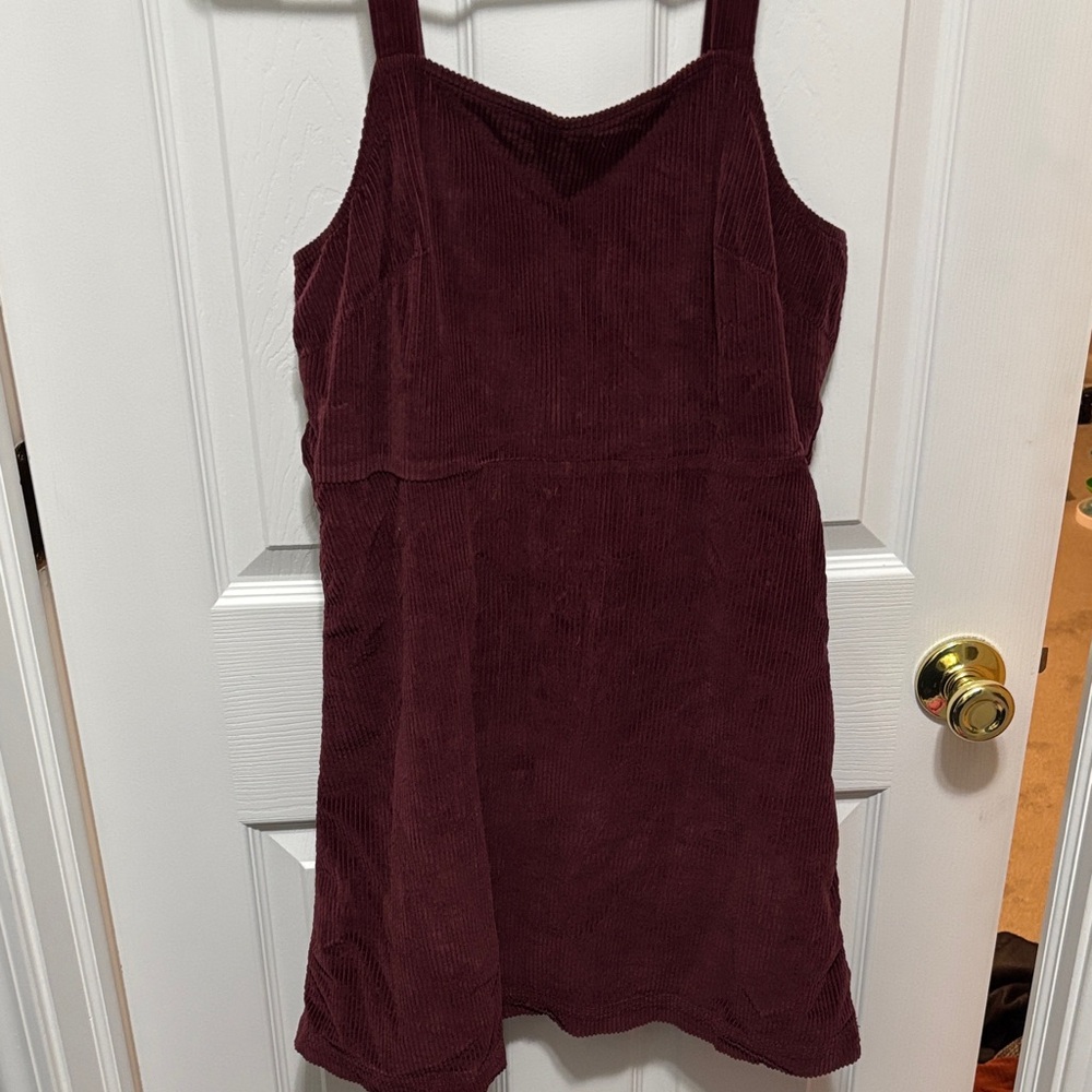 American Eagle Outfitters Burgundy Corduroy Dress